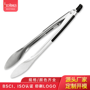 Plump Stainless Steel Food Tongs Black Serrated Heat Resistant BBQ Grill Clips For Outdoor Cooking - Product Image 5