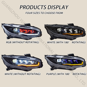 อุปกรณ์เสริมไฟหน้ารถยนต์ SINDAR Auto RGB สำหรับ Honda Civic ปี 2016-2022 รุ่นที่ 10 ซีดาน แฮทช์แบ็ค <span class=keywords><strong>TypeR</strong></span> <span class=keywords><strong>2020</strong></span> อะไหล่ไฟหน้า LED ปี 16-22 - Product Image 5
