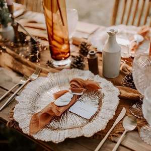 Platos <span class=keywords><strong>de</strong></span> presentación <span class=keywords><strong>de</strong></span> plástico <span class=keywords><strong>de</strong></span> lujo <span class=keywords><strong>de</strong></span> 13 pulgadas, irrompibles, dorados y plateados metálicos, decorativos, para banquetes <span class=keywords><strong>de</strong></span> boda, al por mayor - Product Image 2