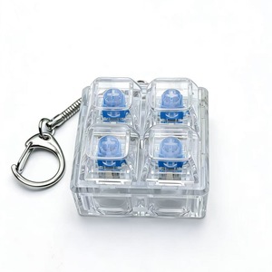 Fidget Cube 4 touches transparent, testeur de clavier mécanique, jouet anti-stress, porte-clés unisexe, 8-13 ans, plastique - Product Image 1