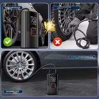 Pompe à air portable pour voiture avec chargeur USB 19 cylindres avec éclairage LED Pompe à air sans fil Gonflage des pneus Moniteur de pression des pneus