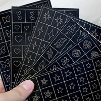 Nouvel arrivage de pochoirs pour aérographe Nail Art Stickers Papillon Loveheart Pentagram Creux 3d Autocollant pour ongles