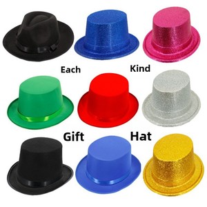 Chapeau de magicien jazz noir en feutre tricoté, style Derby, pour homme et femme adulte, idéal pour la plage et les concerts, avec détails or et vert, style juif. - Product Image 1