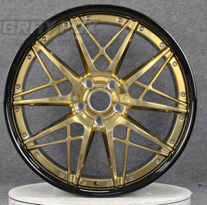 ล้อฟอร์จ GRAYFOX Custom 2 ชิ้น สีทอง ขนาด 18 19 20 นิ้ว 5x112 5x114.3 สำหรับรถยนต์ GR อลูมิเนียม Q50 PCD 5X112 CB 66.5 - Product Image 2
