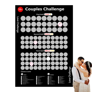 Couples Sex Challenge Games 100 Choses à <span class=keywords><strong>faire</strong></span> entre couples Date Night Promouvoir les couples Relation Scratch Ticket Poster - Product Image 4