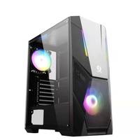 SAMA dengan Sisi Akrilik Penuh Janda Atx Casing ARGB Strip Gaming Casing Power Supply Kabinet Komputer.