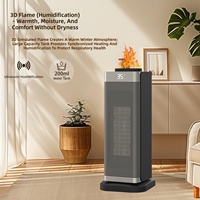 Chauffage Électrique Vertical Instantané en Céramique PTC pour Usage Domestique, Effet Flamme Simulé, Fonction Humidification, Idéal pour l'Export