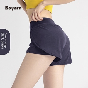 Pantalones cortos de motociclista deportivos XXL 2 en 1 con bolsillos para mujer, bolsillos laterales antideslumbrantes, pantalones cortos finos de secado rápido para correr, Fitness, Yoga - Product Image 2