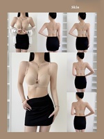 Soutien-gorge push-up convertible 5-en-1 multi-positions à fermeture avant en V profond, 5 styles de port, sans bretelles, sans dos, pour robes de mariée, sans armatures