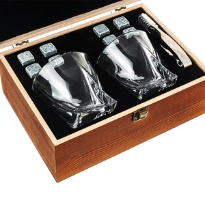 Ensemble de verres à whisky Ensemble de <span class=keywords><strong>2</strong></span> verres à whisky-Bourbon Whisky Stones Coffret cadeau en bois - Product Image 4