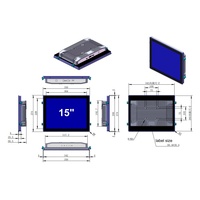 Monitor de Pantalla Táctil de Marco Abierto de 15 Pulgadas 4:3, Pantalla LCD Industrial Capacitiva de 10 Puntos, USB/DVI/Seriel, Nuevo, Fabricante OEM