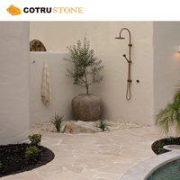 Dalles de travertin classiques couleur crème, pavés irréguliers en pierre naturelle, pour sols de piscine, pavage aléatoire