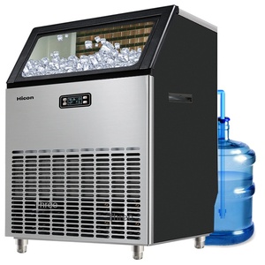 Máquina de Hielo Comercial de Gran Capacidad, 80 kg, Totalmente Automática, Cubos Cuadrados, Acero Inoxidable, Clase Energética 1 - Product Image 2