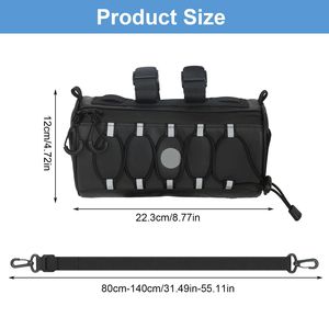 Bolsa de Manillar para <span class=keywords><strong>Bicicleta</strong></span>, Impermeable, de <span class=keywords><strong>Oxford</strong></span>, 2.4L, Ajustable, Transpirable, Ligera y Portátil, para Ciclismo - Product Image 2