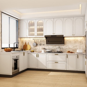 Gabinetes de Cocina Modulares Ecológicos de Madera Sólida Estilo Francés, Muebles de Cocina Modernos para Toda la Casa - Product Image 1