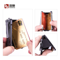 Dompet klip uang penghalang RFID, dompet mewah Anti Maling dengan tali leher logam untuk penggunaan sehari-hari