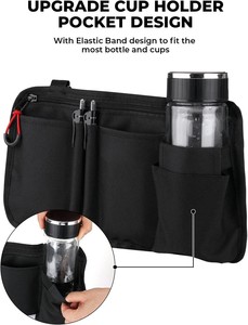 Pochette Organisateur pour Fauteuil Roulant avec Multiples Poches, Sac Polyvalent Porte-Gobelet pour Déambulateur, Rollator, Trottinette Électrique et Fauteuils Roulants - Product Image 3