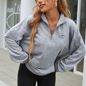 Sweat-shirt à manches longues décontracté d'hiver 100 % coton, vente en gros, vierge, personnalisable avec logo, à trous, coupe oversize, pour femmes - Product Image 5