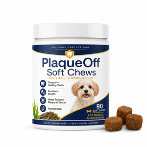Masticables Dentales de Algas Marinas Naturales para Perros Pequeños y Medianos, 90 Unidades, Apoyo para la Placa y el Sarro, Masticables Blandos Bioactivos para la Salud Bucal del Perro - Product Image 1