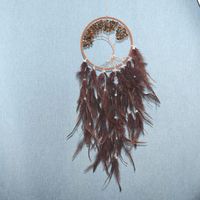 Vente en gros d'art mural attrape-rêves de Bohème attrape-rêves en plumes pour la décoration intérieure motif de lune suspendu pour la décoration de la chambre