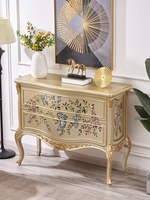 Commode de luxe française, armoire de rangement peinte artistiquement pour salon, entrée, chambre à coucher, décoration de style européen