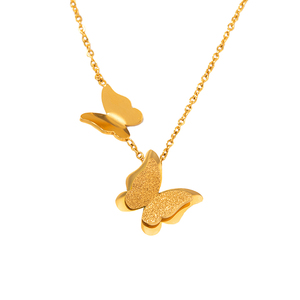 Ciondolo Personalizzato in Acciaio Inossidabile di Alta Moda <span class=keywords><strong>a</strong></span> Forma di Farfalla Placcato Oro <span class=keywords><strong>con</strong></span> Catene in Argento e Nome Personalizzato per Uomo e Donna - Product Image 6