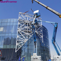 Mur rideau Façade de bâtiment en aluminium Tremper Verre Opérable Fenêtre Bâton Cadre construit Mur-rideau
