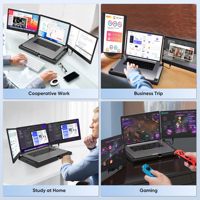 Gaming Office 14 "DIY 120% SRGB Rétroéclairé Type C HDR Slim avec base en métal Extension pour écran d'ordinateur portable portable