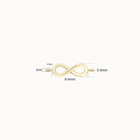 Breloque pendentif petite infini en or massif 9 carats (AU375) en forme de 8, pour la création de bijoux permanents