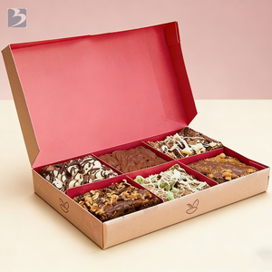 Caja de Embalaje Rosa de Estilo Moderno para Pasteles, Donuts, Sushi, Repostería, Caja de Embalaje Personalizada para Galletas y Brownies con Insertos - Product Image 1