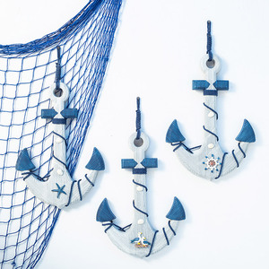 Ancre décorative de style méditerranéen en bois à suspendre au mur, décoration intérieure DC-59, emballage en une seule pièce - Product Image 2