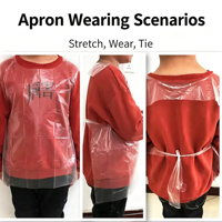 Tablier jetable pour enfants en PE imperméable, bavoir pour enfants pour la peinture, la cuisine, l'artisanat, les fêtes