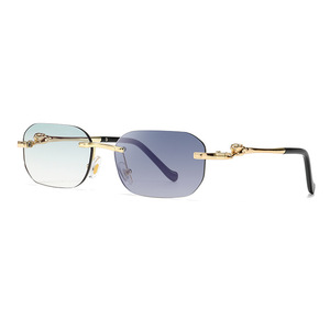 Custom Logo 2026 Fashion Men Women Rimless Square <b>Sun</b> Glasses UV400 Gradient <b>Shades</b> Metal Photochromic Sunglasses - Product Image 5