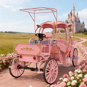 Chariot de citrouille électrique rose romantique de haute qualité, accessoires personnalisables avec frein hydraulique, idéal pour les séances photo de mariage de luxe - Product Image 3