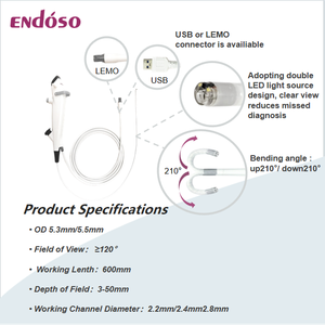 Broncoscopio Flexible de Fibra Óptica Endoso 720P con Conector USB <span class=keywords><strong>Remo</strong></span> - Product Image 4