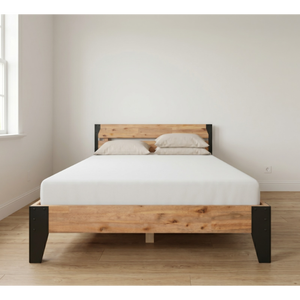 Lit en bois massif de style moderne, taille king size, pour la maison, l'hôtel, l'appartement ou la villa, meubles de chambre durables, fabrication en usine - Product Image 2