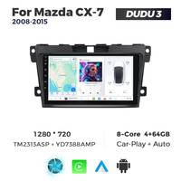 DUDUAUTO Autoradio Android avec écran tactile 2K, système 7870, résolution 1280*720, 12+512 Go pour Mazda CX-7 2008-2015