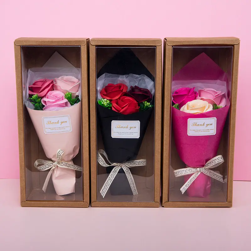 2023 Hot Selling Romantic Gift Box Artificial Rose Soap Flower For Valentine Mother's Day Gift Wedding Decoration