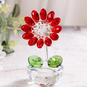 Figurine de tournesol en quartz clair moderne décoration de bureau à la maison pour la cloison de fenêtre d'anniversaire artisanat petits ornements - Product Image 5