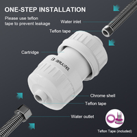 Filtre de douche en alliage d'aluminium OEM à charbon actif pour la purification de l'eau domestique, déchloration, écologique, 20 étapes