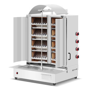 Novedoso LPG comercial Auto Rolling Golden Turkish Kebab Roaster Acero inoxidable Gas Shawarma Grill Horno con 8 quemadores integrados - Product Image 5