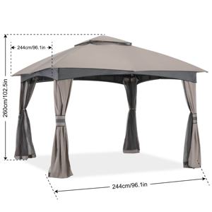 Gazébo Patio économique pour l'ombre, tente d'extérieur avec filet pour arrière-cour, jardin, <span class=keywords><strong>piscine</strong></span>, 8x8 pieds - Product Image 5