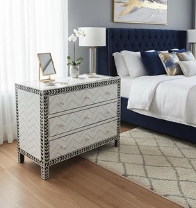 Antique Style Bone Inlay Drawer <b>Chest</b> for Home Decor and Decorative Interior Design Available at Affordable Price - Product Image 4