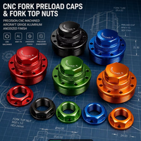 Capuchon de précharge de fourche CNC en aluminium 6061, écrou supérieur de fourche, pièces usinées sur mesure OEM pour moto tout-terrain, dessin requis