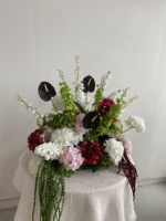 Nouvelle Composition Florale Personnalisée RK359 pour Mariage, Boule de Fleurs Vertes et Roses, Centre de Table Fait Main, Rangées de Roses Artificielles au Sol