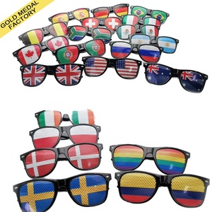 Bandera nacional Gafas de Sol de plástico World Football Basketball Baseball Game Fans Decor Pinhole <span class=keywords><strong>Thanksgiving</strong></span> Eyewear Party Decor - Product Image 1