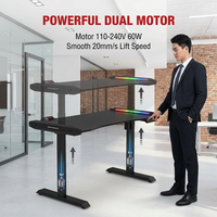 Bureau debout extensible en acier inoxydable AOR, design moderne pour le bureau et le gaming, plateau de qualité E0, facilement transportable, commande directe usine, protection contre la surchauffe