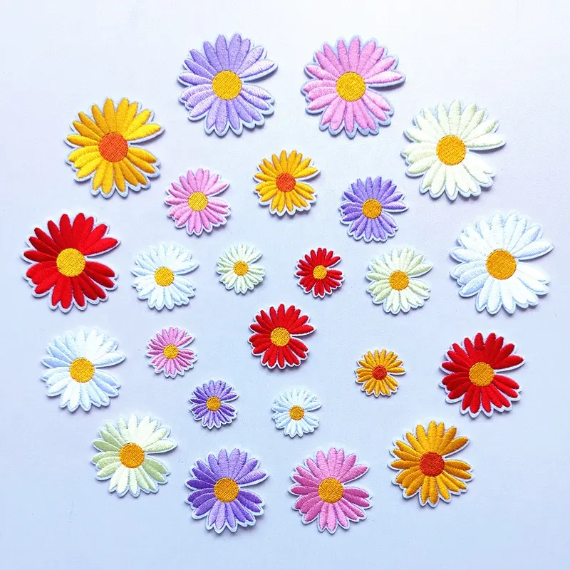 Cartoon Flower Applique Embroidery Cloth Patch Stickers Logo Diy Clothing Accessories Embroidery Patches for Clothing Applique