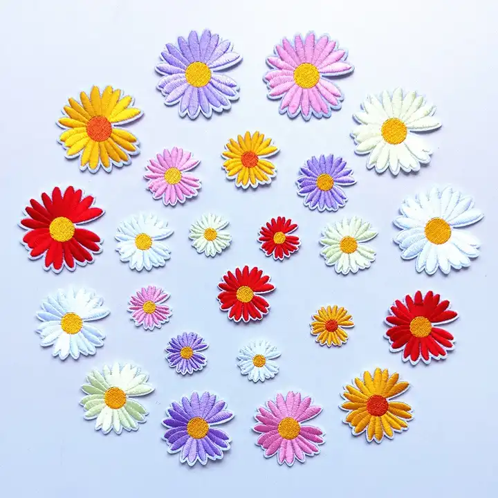 cartoon flower applique embroidery cloth patch