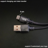 Cables USB-A a 8 Pines con Hilo Trenzado de Cristales de Hielo Transparentes, Regalo Progresivo Ideal